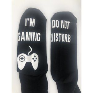 Do Not Disturb I'M Gaming Socks 1 Pair Gaming Novelty Gift One Size New Black